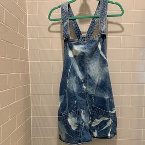 Hand-bleached Topshop Motto Overall Shorts